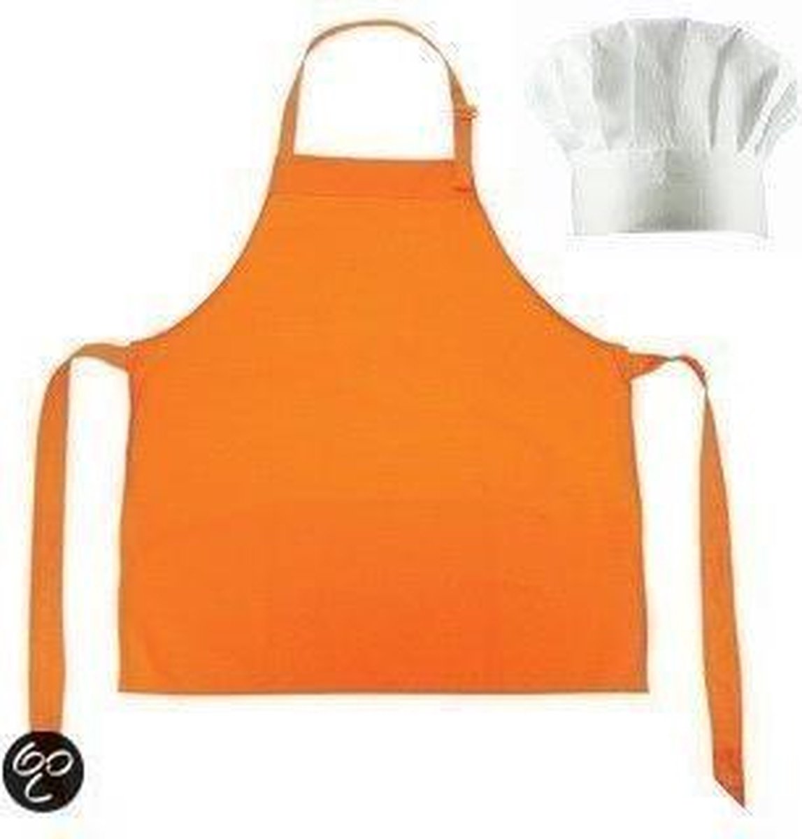 Benza Kinderschort met koksmuts - Oranje - 50 x 60 cm