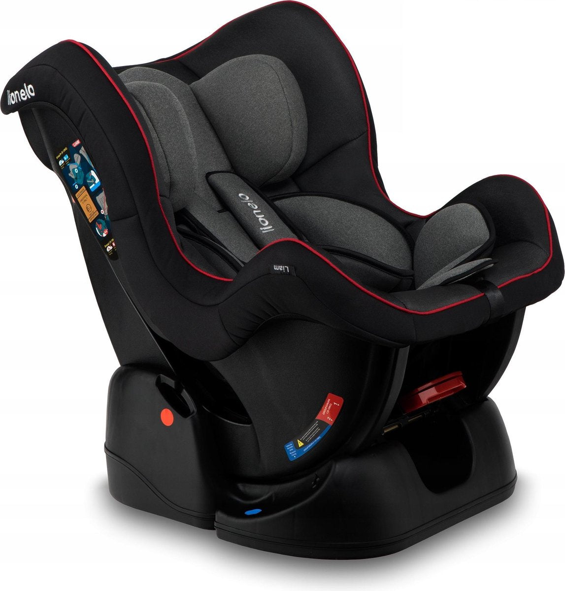 Lionelo Liam - Autostoeltje 0-18kg voorwaarts& achterwaarts te plaatsen - Sport Zwart