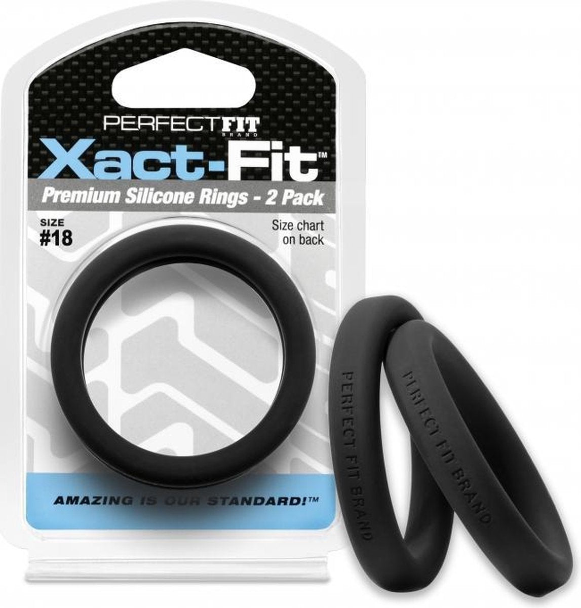 #18 Xact-Fit Cockring 2-Pack - Black