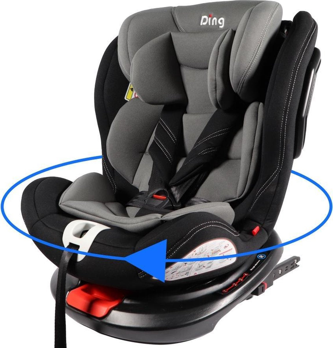 Ding Zeno Autostoel 0-36KG Zwart/Grijs