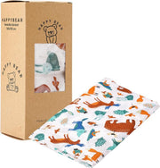 HappyBear - Hydrofiele swaddle doek – Bosdieren | 120cm x 120cm | Inbakerdoek