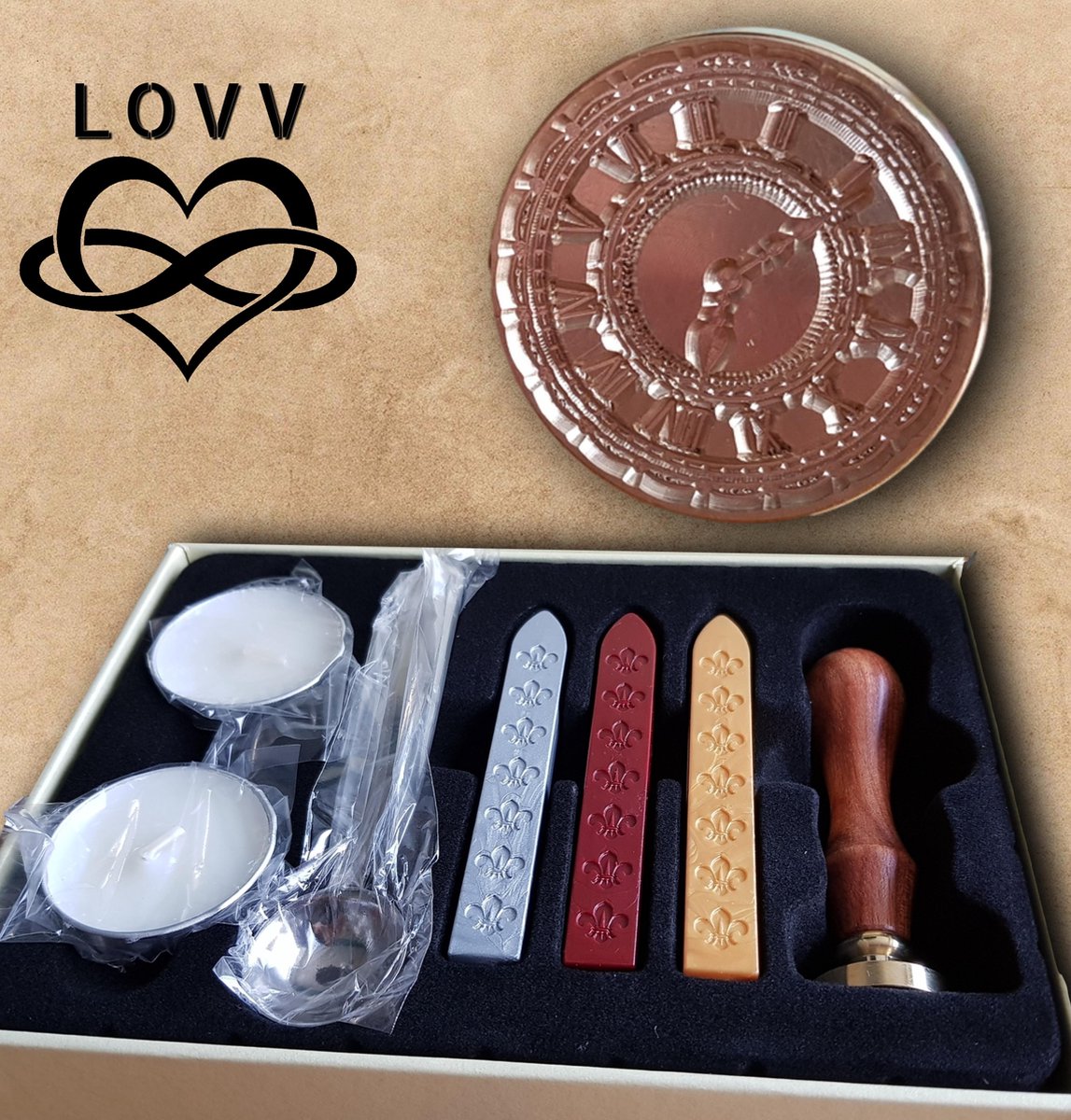 Lak Stempel - Zegel set- Wax Sealing -Scrapbook Versieren - Post Afsluiter - Vintage