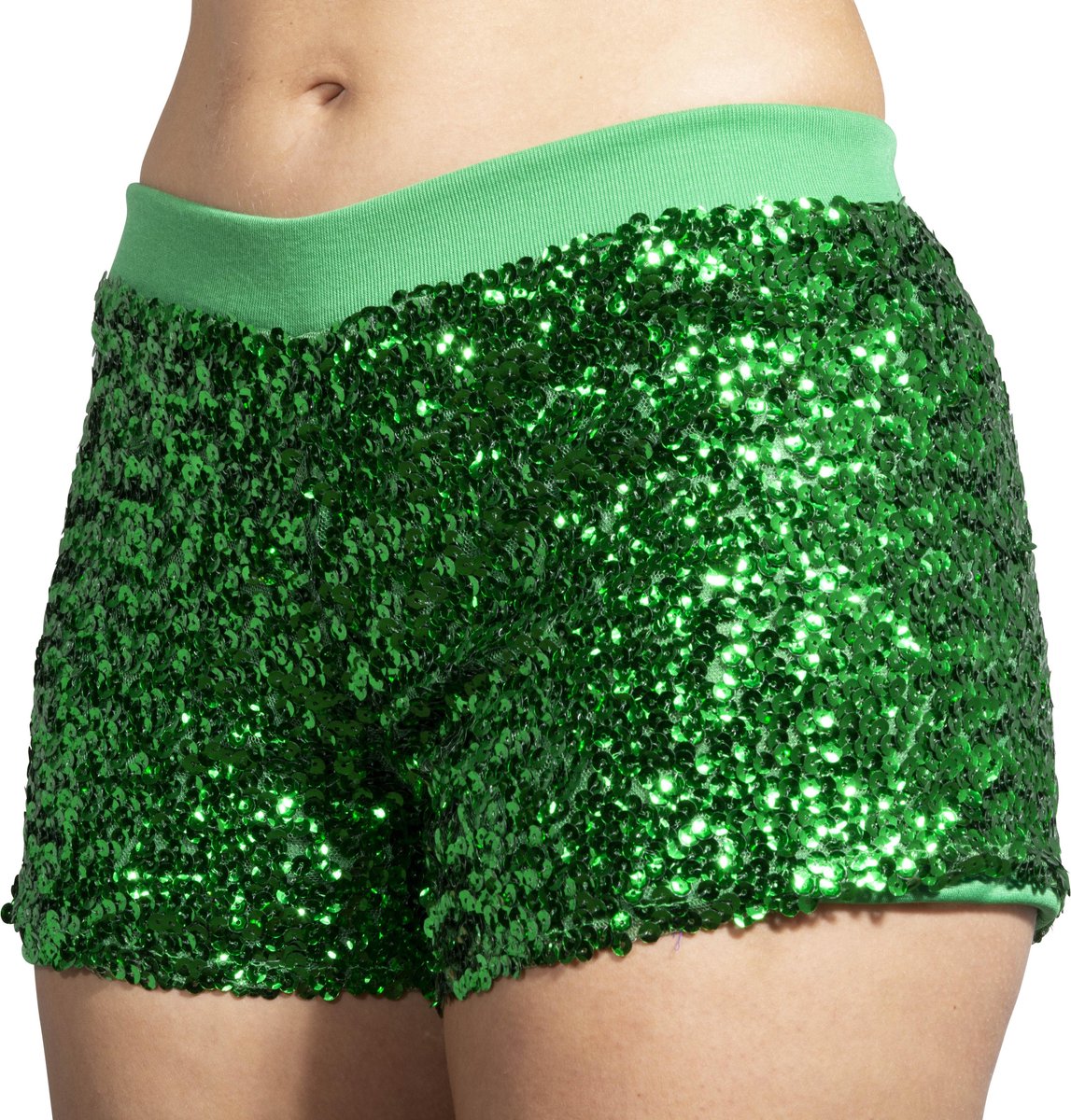 Hotpants pailletten groen