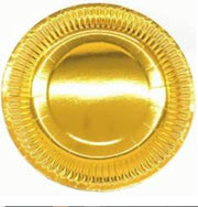 Kartonnen Bordjes goud 23 cm 20 st - Wegwerp borden - Feest/verjaardag/BBQ borden