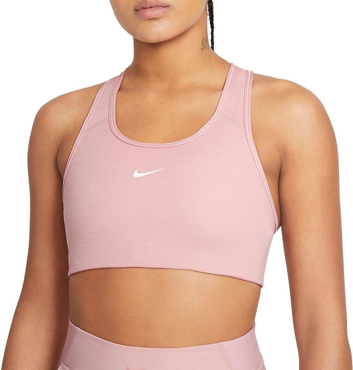 Nike - Swoosh Bra Med-Support 1-pc Pad - Roze - Dames - maat  S