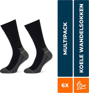 6-Pack Koele Naadloze Wandelsokken Stapp Yellow - Walker 4425.699 - Zwart - Unisex - Maat 47-50