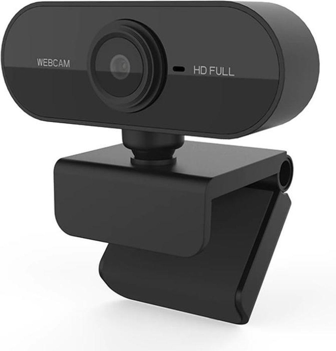 Webcam Full HD - 1080p - USB Webcam met Microfoon - Webcam voor PC of Laptop - Draaibaar - kantelbaar - Zwart