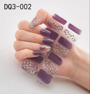 Nail art stickers nagel sticker donker paars met gouden vlokken