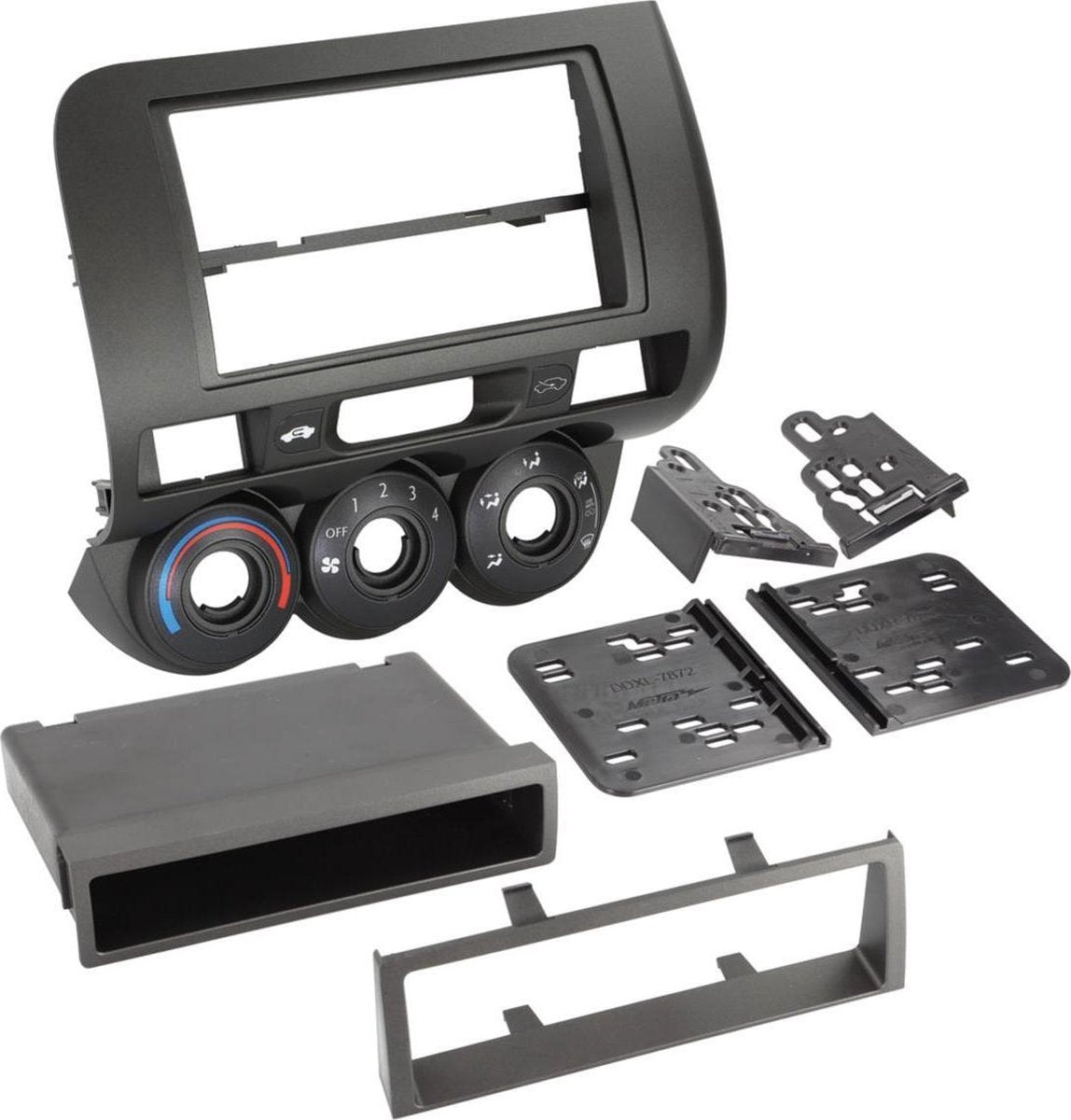 2-DIN Paneel Honda Fit 2006-2007 Kleur: Zwart