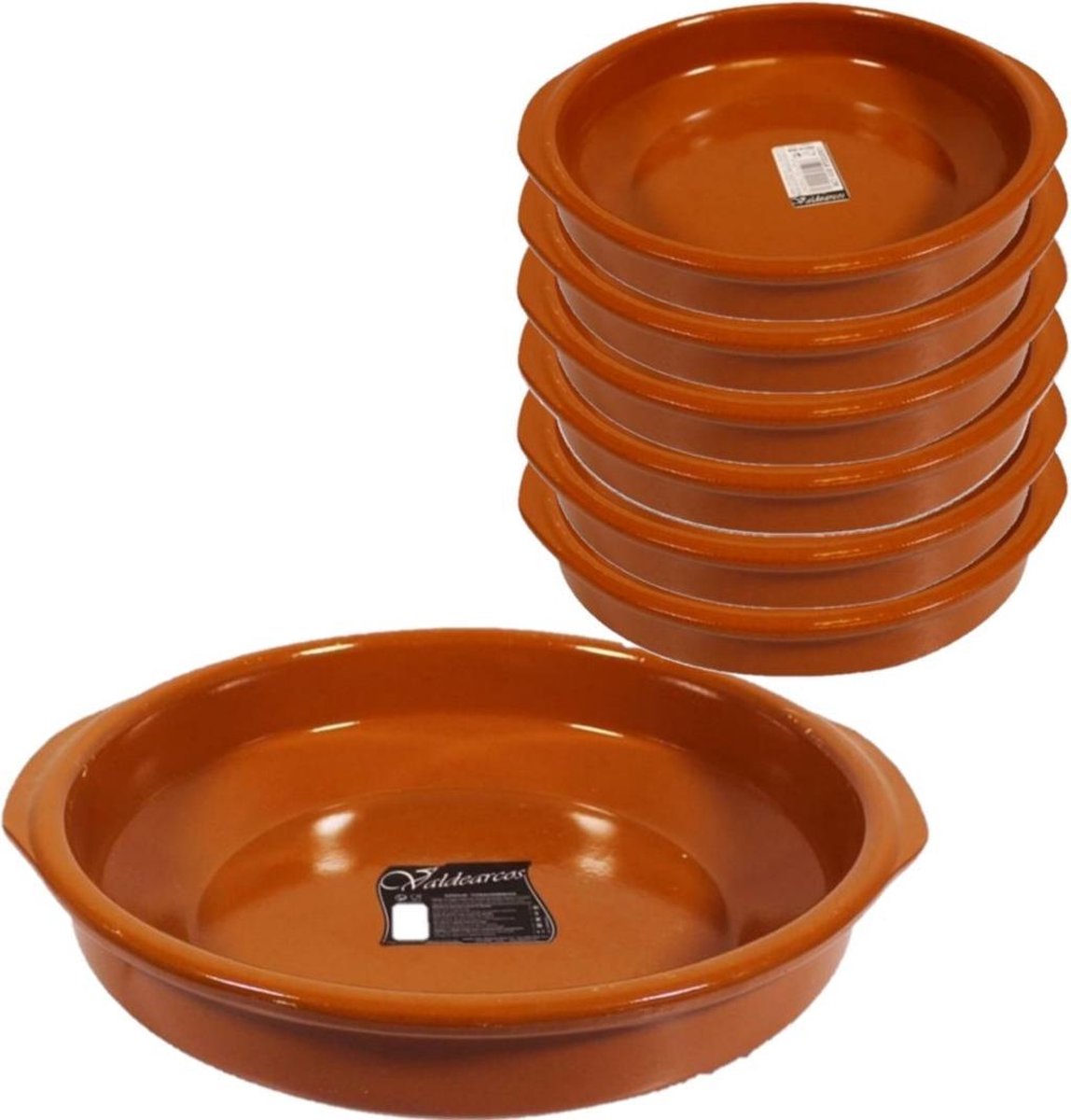Set van 7x stuks tapas borden/ovenschalen Alicante met handvatten 38 en 20 cm - Serveerschalen - Tapasschalen