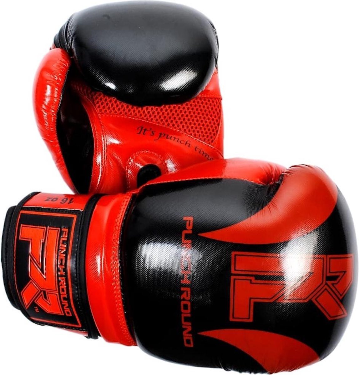 Punch Round Bokshandschoenen SLAM Pin Dott Zwart Rood 12 OZ Bokshandschoenen