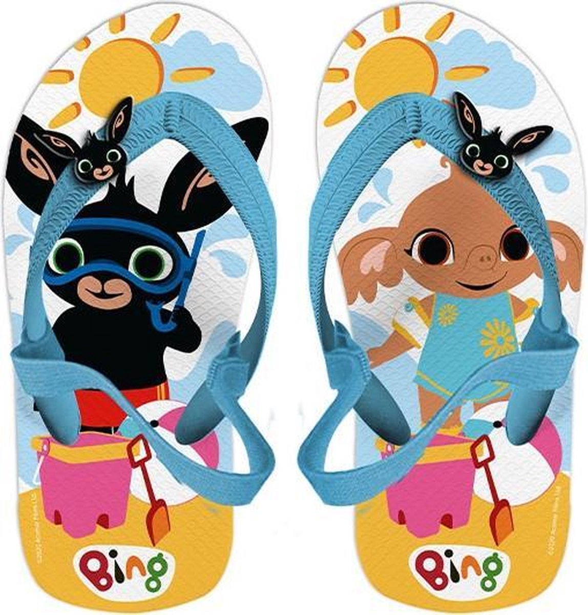 Bing Teenslippers Junior Wit/blauw Mt 27/28
