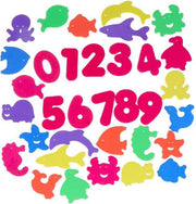 ProductGoods - 34 Badspeeltjes Cijfers En Oceaan Dieren Voor In Bad - Foam Cijfers En Dieren - Bad - Douche - Kinder Speelgoed - Spelen Voor Kinderen