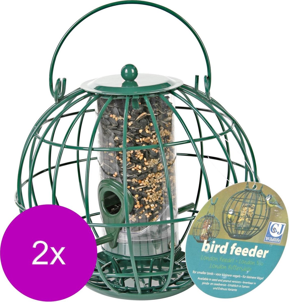 Wildbird Zaadsilo London - Voersilo - 2 x 21 cm Groen