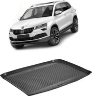 Kofferbakmat - kofferbakschaal op maat voor Skoda Karoq - 2018 - heden - zwart - hoogwaardig kunststof - waterbestendig - gemakkelijk te reinigen en afspoelbaar