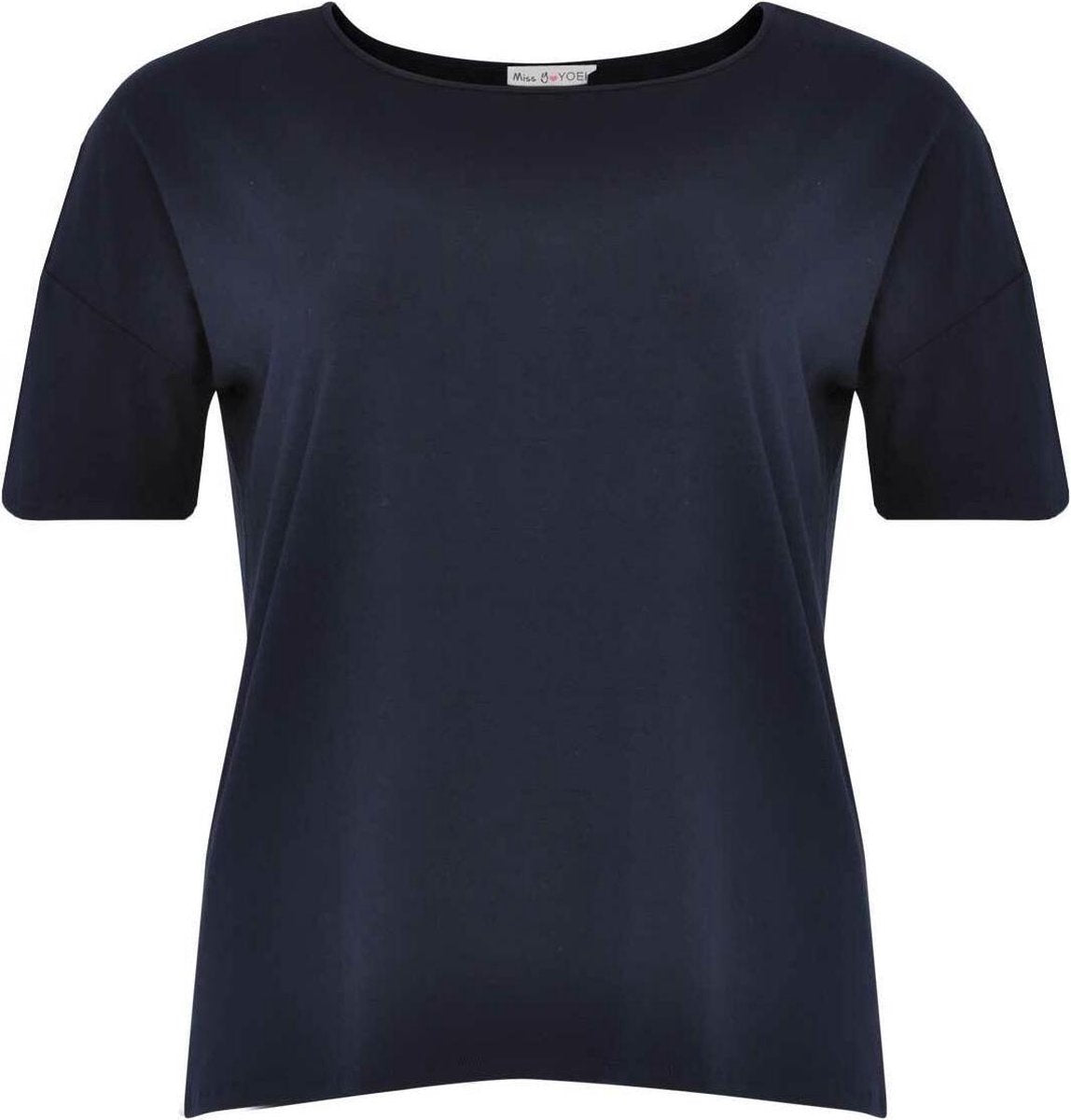 Yoek | Grote maten - dames t-shirt korte mouw - donkerblauw