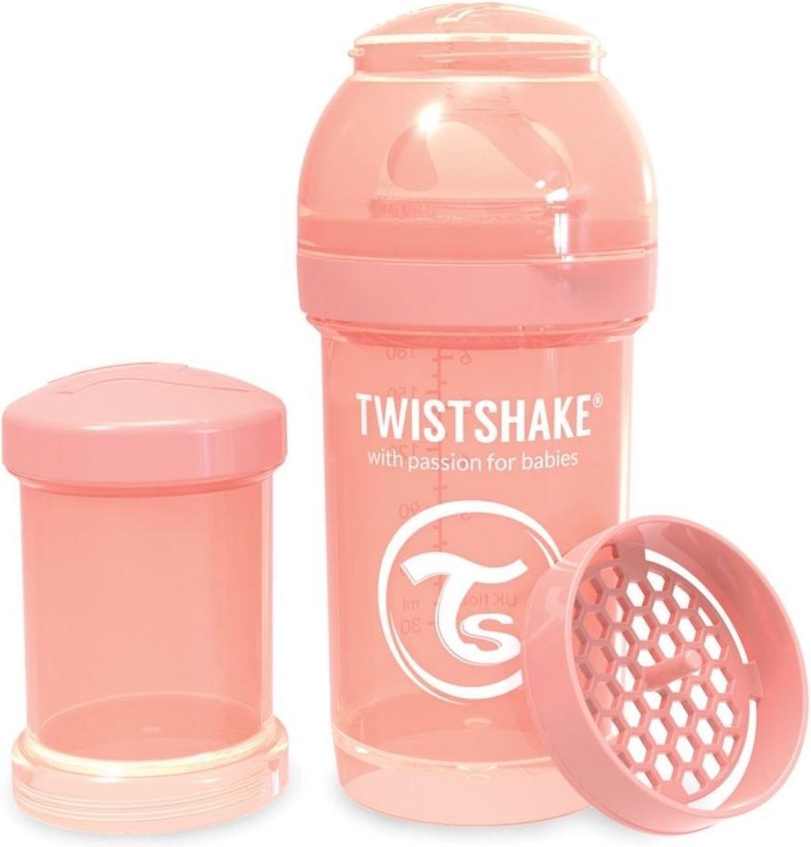 Twistshake Babyfles Antikoliek 180Ml - Pastel Peach