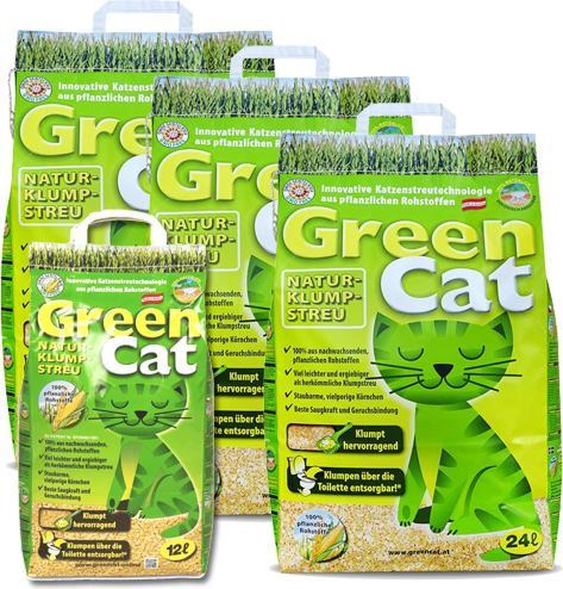 GreenCat composteerbare kattenbakvulling klontvormend 84L