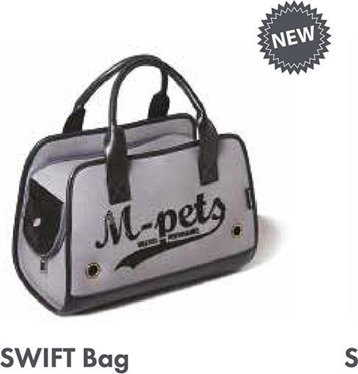 M-pets stijlvolle draagtas swift bag grijs 40x28x28