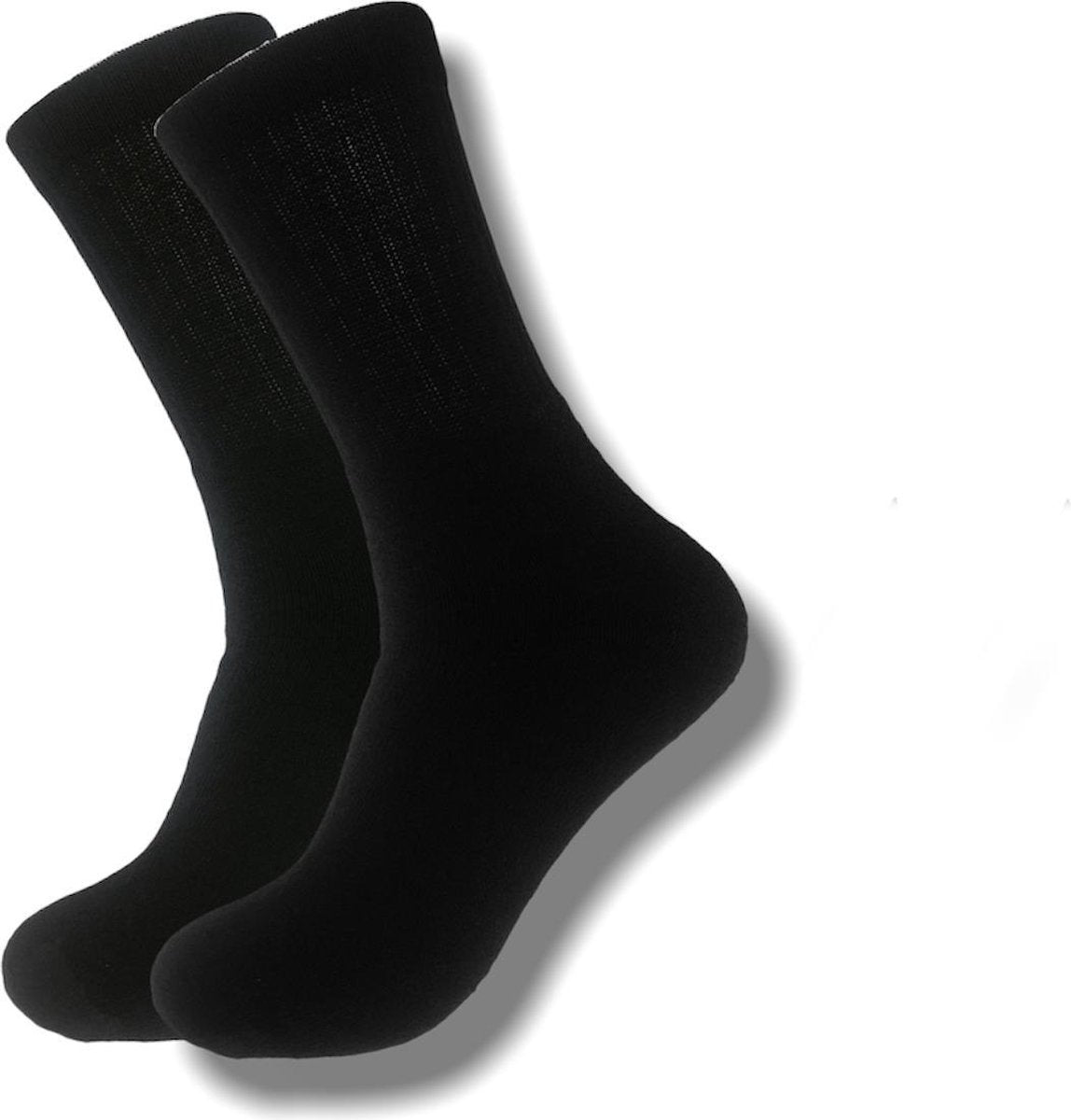 8 Paar Katoen Sportsokken - Unisex - Badstof - Zwart  maat 35-38