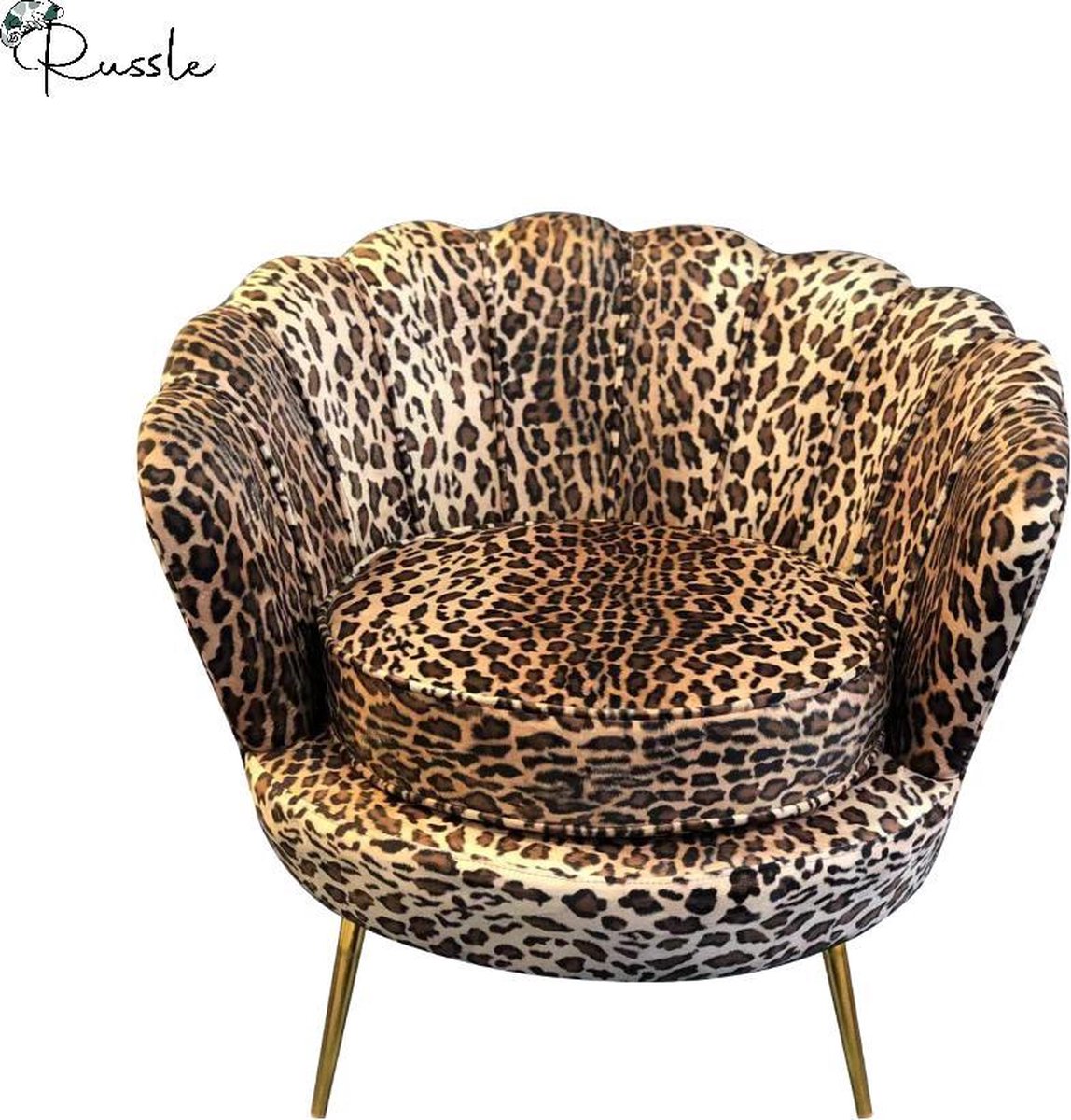 Luxe Velvet Chair Schelp Stoel - Jungle Vibes - Luipaard Panter Print