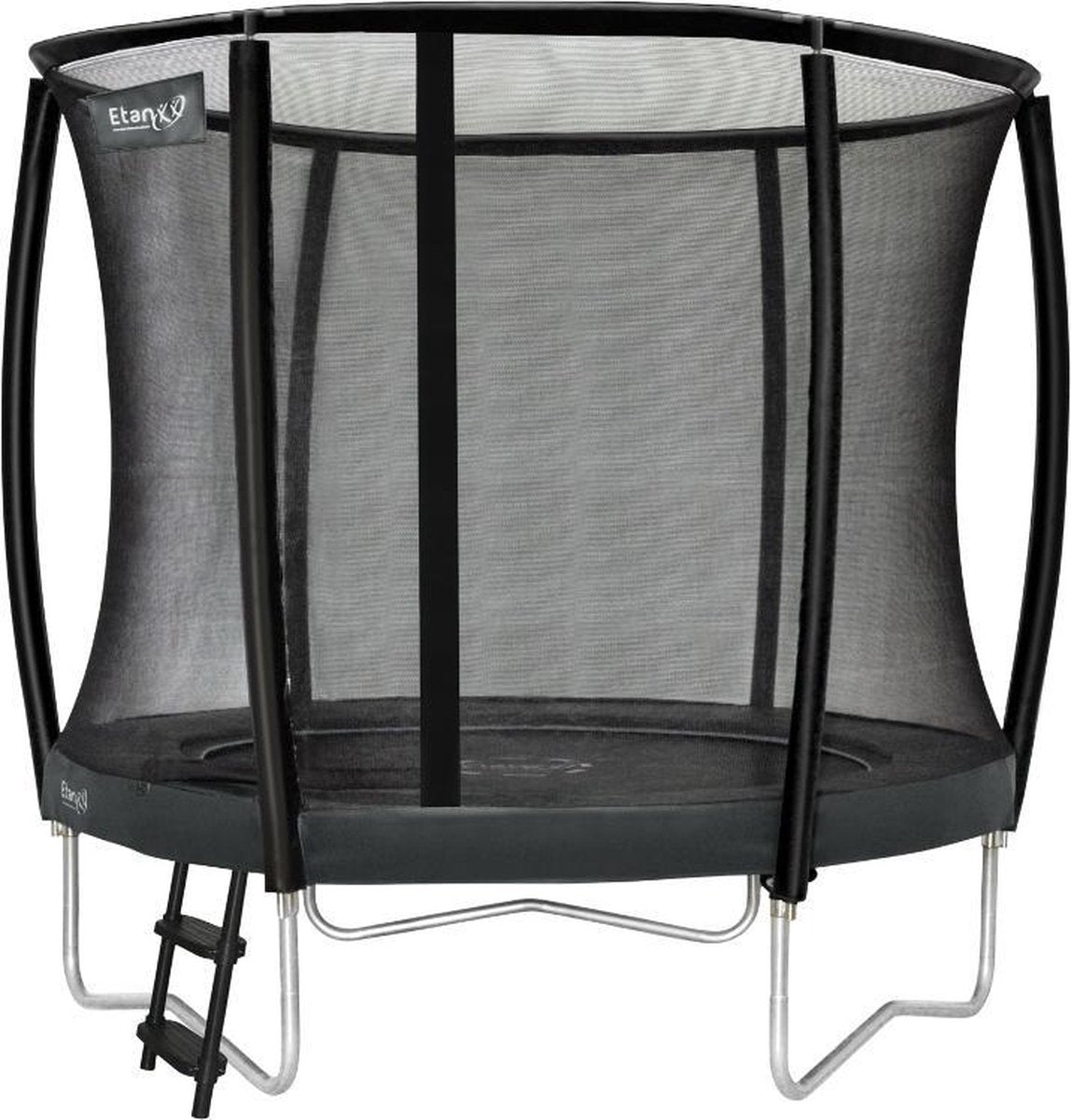 Etan Premium Gold Combi Deluxe Trampoline set - Ø305 cm - inc. sterke Deluxe Veiligheidsnet - UV-bestendige Randkussen - sterk Duits PVC - Extreem veilig - Hoogste springcomfort - Made in Europe - Nieuwste model - Grijs - Rond