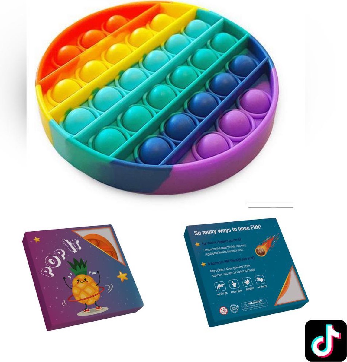 ColourFam Fidget Toy Pop it | Regenboog Cirkel | Stress Verlagend | Fidget Popper | Fidget Speelgoed | Fidget Toys Pop it Tiktok | Fidget Pad