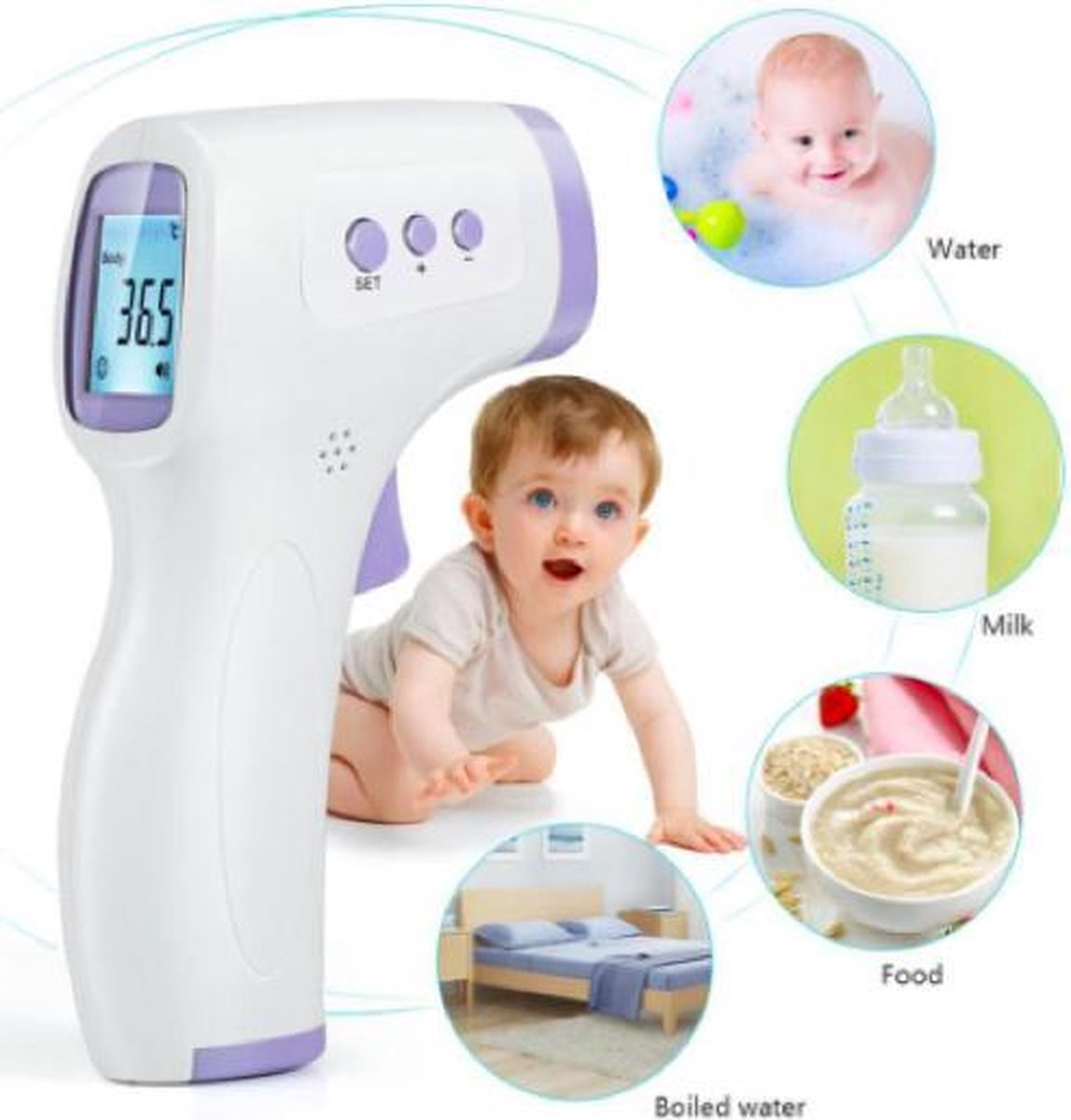 Originele® Infrarood thermometer |Garantie Snelle Levering! | Thermometer Koorts | Baby / Volwassenen en Objecten | Oorthermometer Volwassenen | Voorhoofd Koortsthermometer | Thermometer Lichaam | Infrarood thermometer Voorhoofd