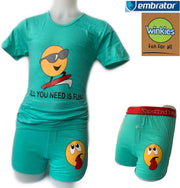 Embrator Jongens Ondergoed / Slaapsetje Fun zeegroen maat 122/128