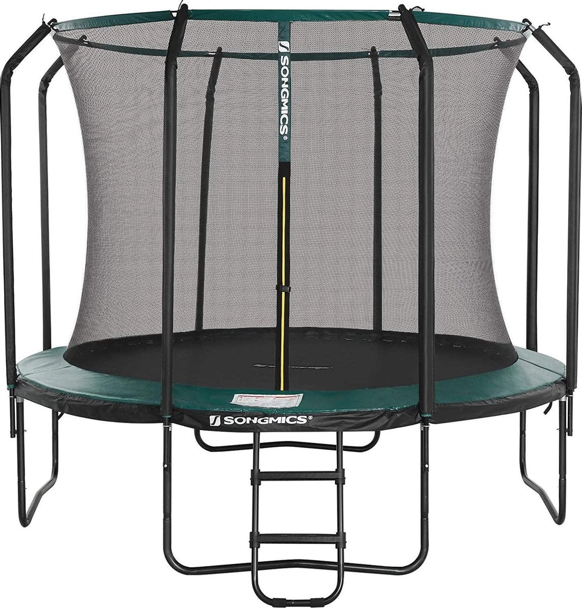 Nancy's Trampoline Met Veiligheidsnet - Trampolines - Tuin - Ladder - Gevoerde Stangen - Zwart/Groen - Ø 366