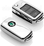 Skoda SleutelCover - Chroom / TPU sleutelhoesje / beschermhoesje autosleutel