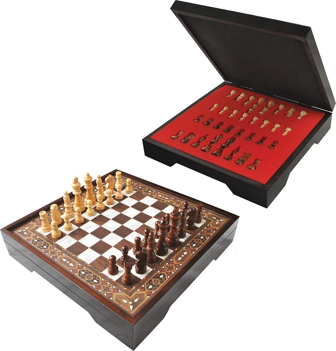 Schaakbord - Compleet met houten schaakstukken - Schaakspel - Schaakset - Bordspel - Volwassenen - Schaken - Chess - 30 x 30 cm