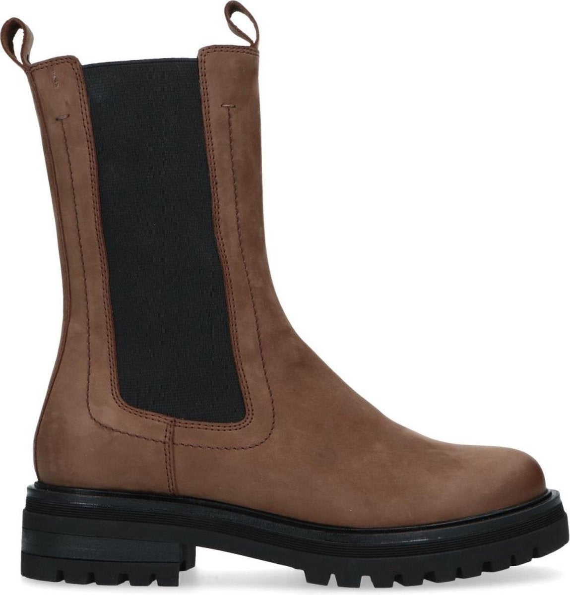 Manfield - Dames - Bruine leren chelsea boots - Maat 40