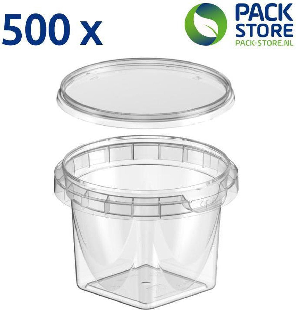 Plastic bakjes rond Ø95mm (240ml) - Transparant met deksel - 500 stuks