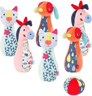 Fehn Bowlingset Color Friends Junior 23 Cm Fluweel Oranje/blauw