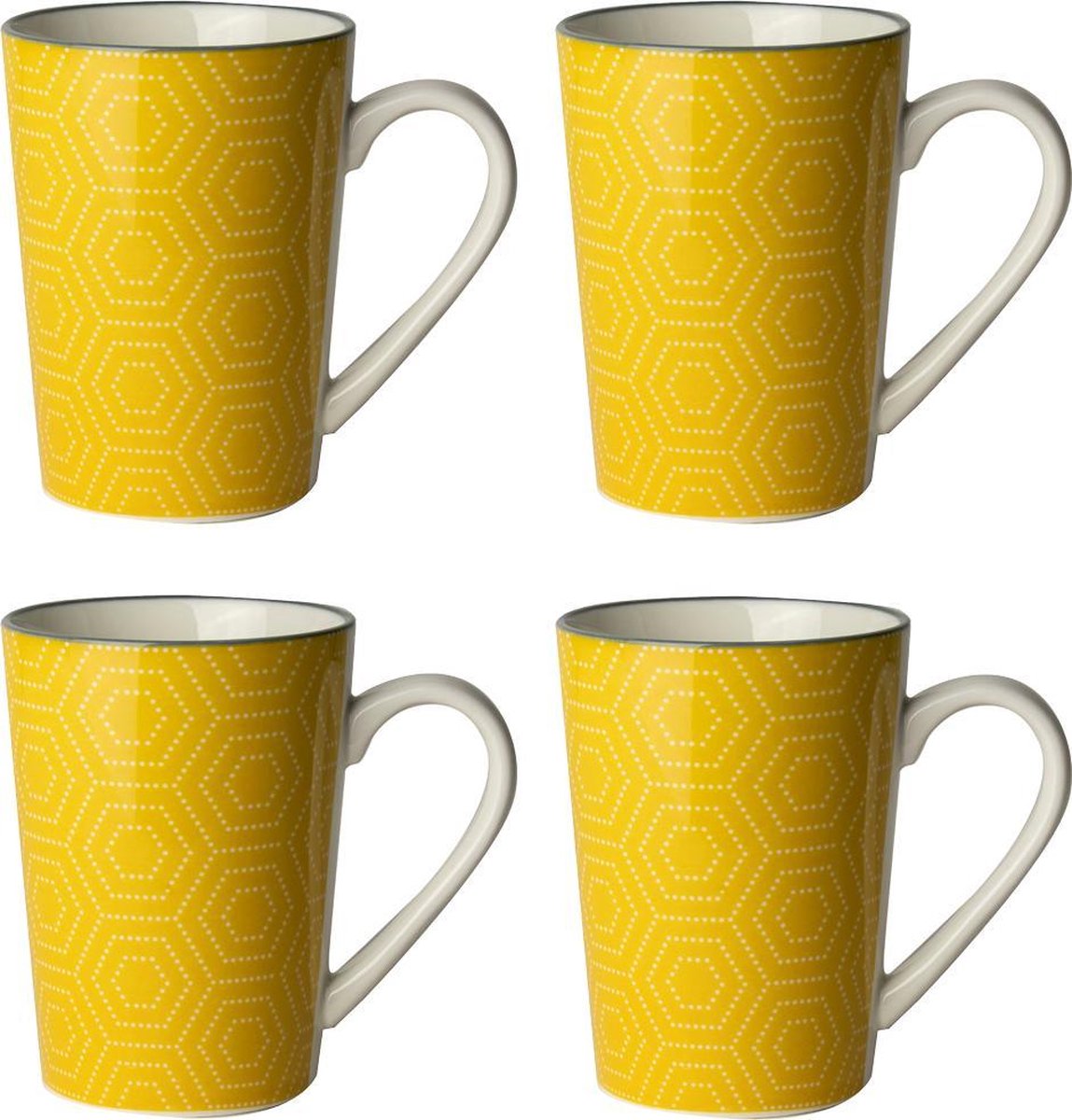 Mok 330ml Hexagon - set 4 stuks