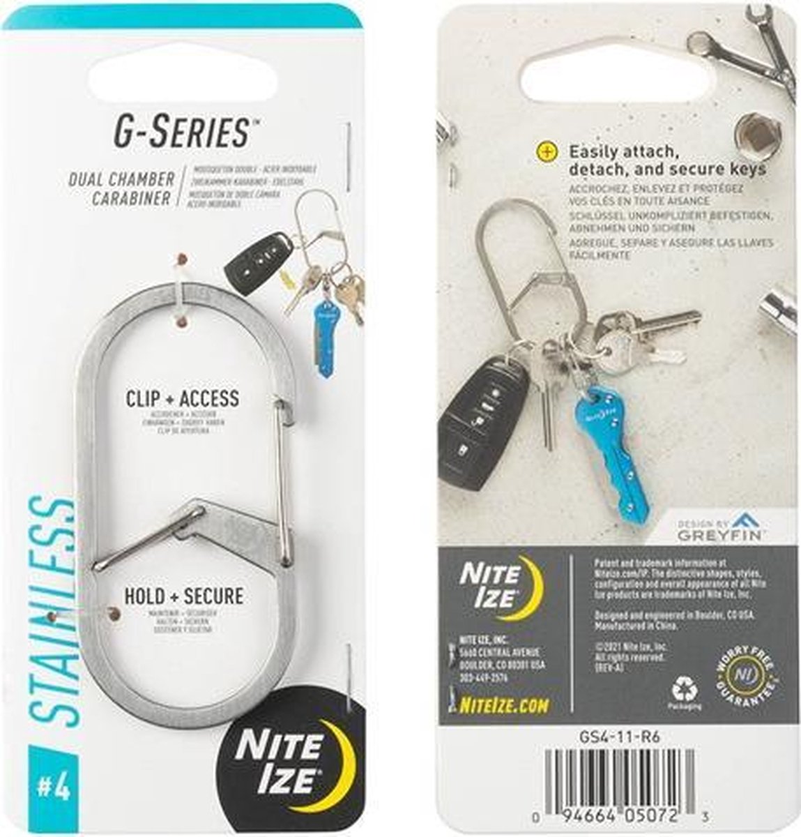 Nite Ize - G-Series Dual Carabiner - #4 - zilver