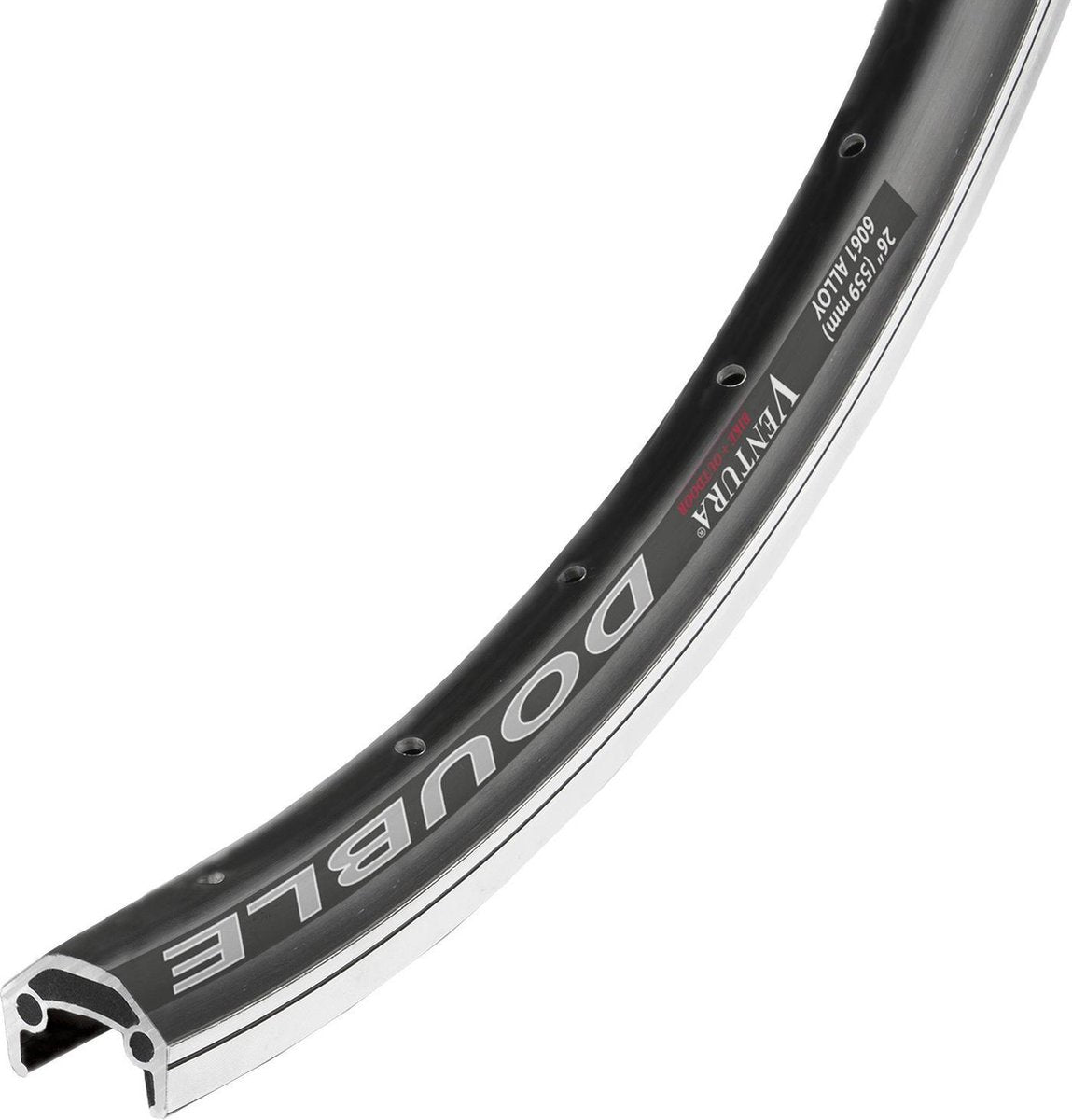 Ventura Velg Double 26 Inch Aluminium 36 G Zwart