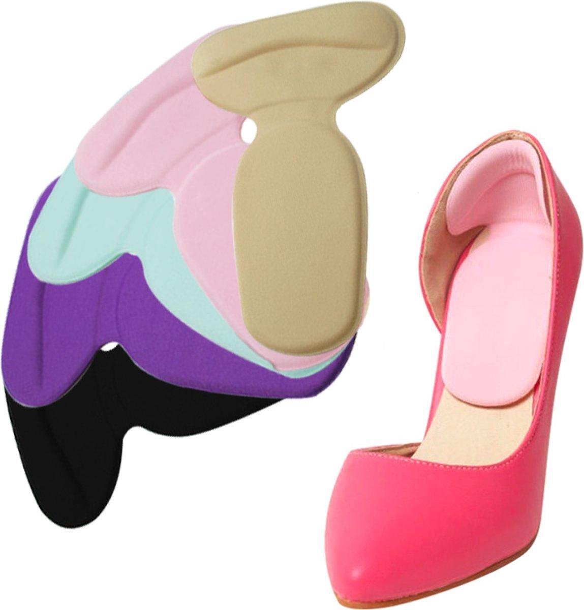 1 paar comfortabele hielbeschermers - hielspoor zooltjes - inlegzooltjes - inlegzolen voor hoge hakken of schoenen - zacht en flexibel - voorkomt blaren en pijn - multi colour - one size hielbescherming - Heble