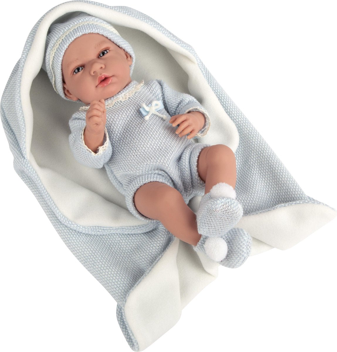 Arias Babypop Andie met dekentje blauw 40cm
