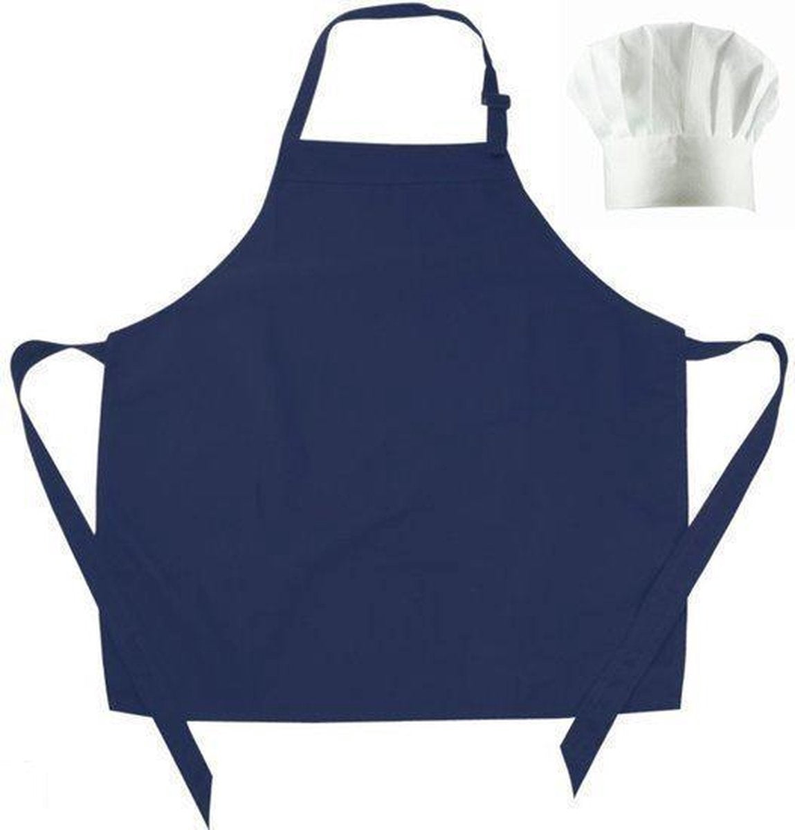 Benza Kinderschort met koksmuts - Donkerblauw - 50 x 60 cm