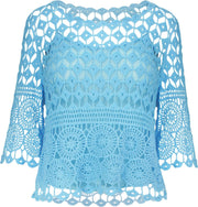 Gehaakte Top Blauw