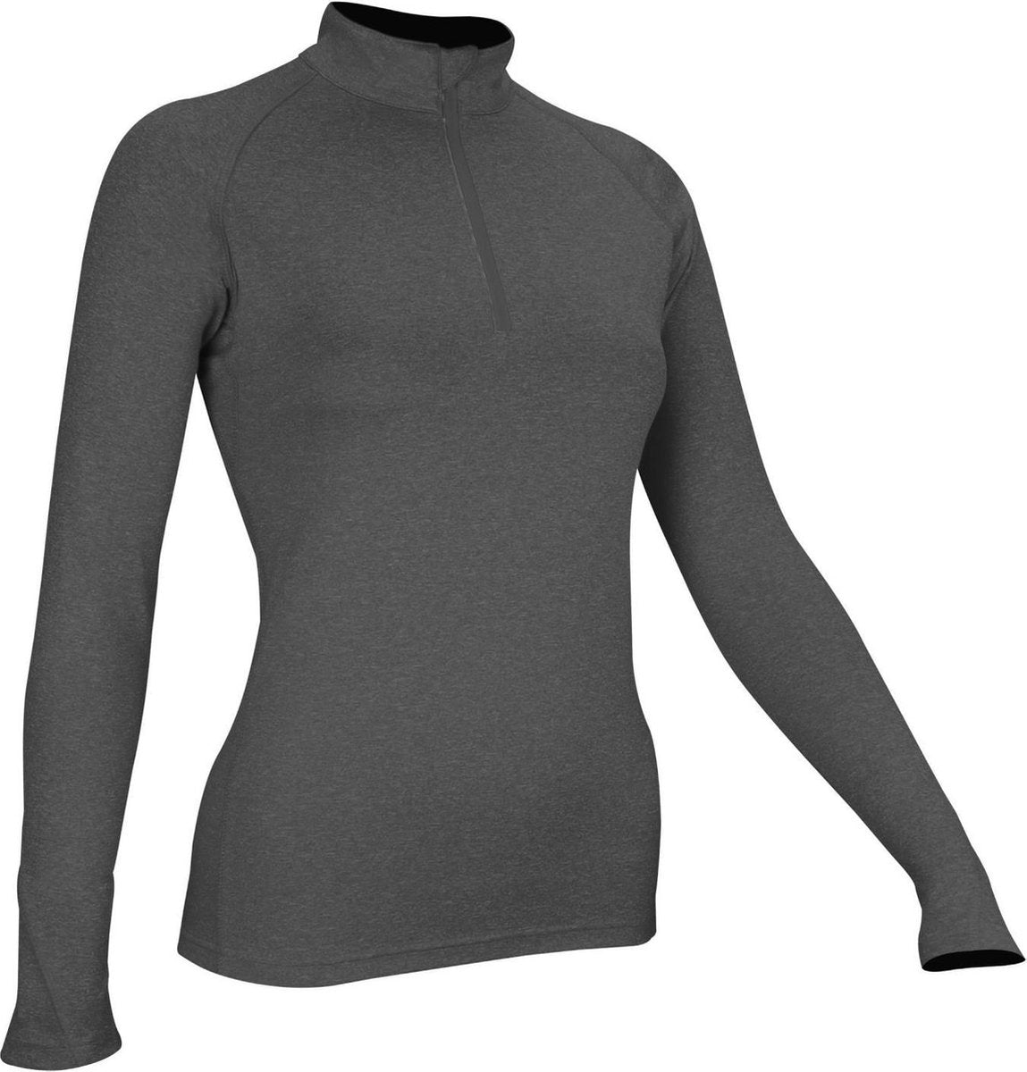 Avento Sportshirt Lange Mouw - Dames - Antraciet mêlee/Zilver - 38