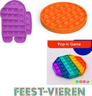 Pop it - Fidget - Among-us - set van 3 - Paars