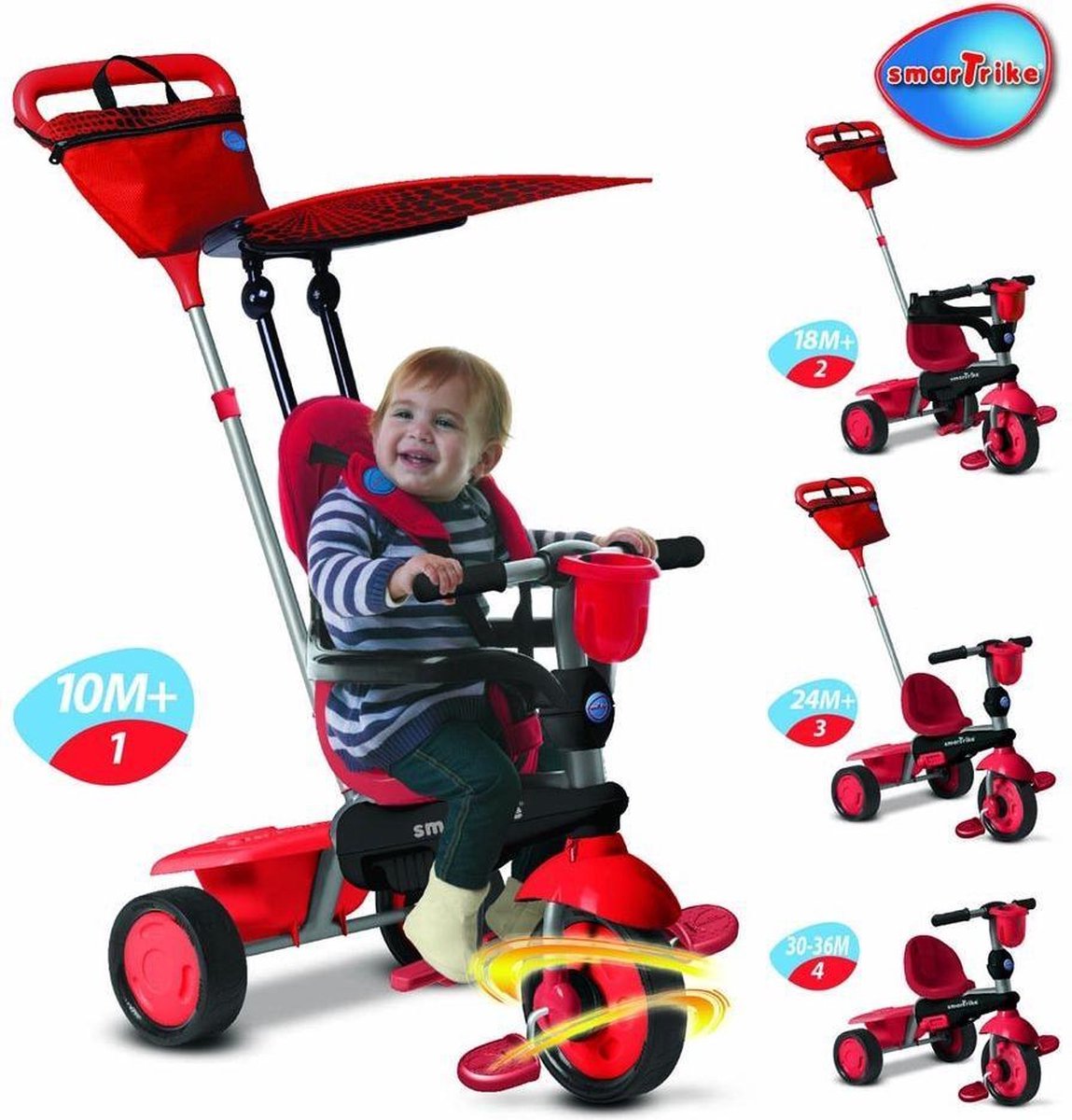 Smart trike premium driewieler rood