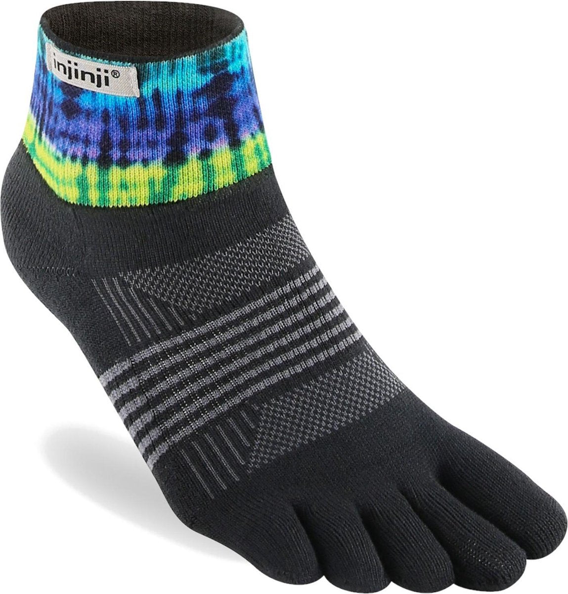 Injinji Women's Trail Midweight Mini-Crew - Zwart/Blauw/Grijs - 35-40