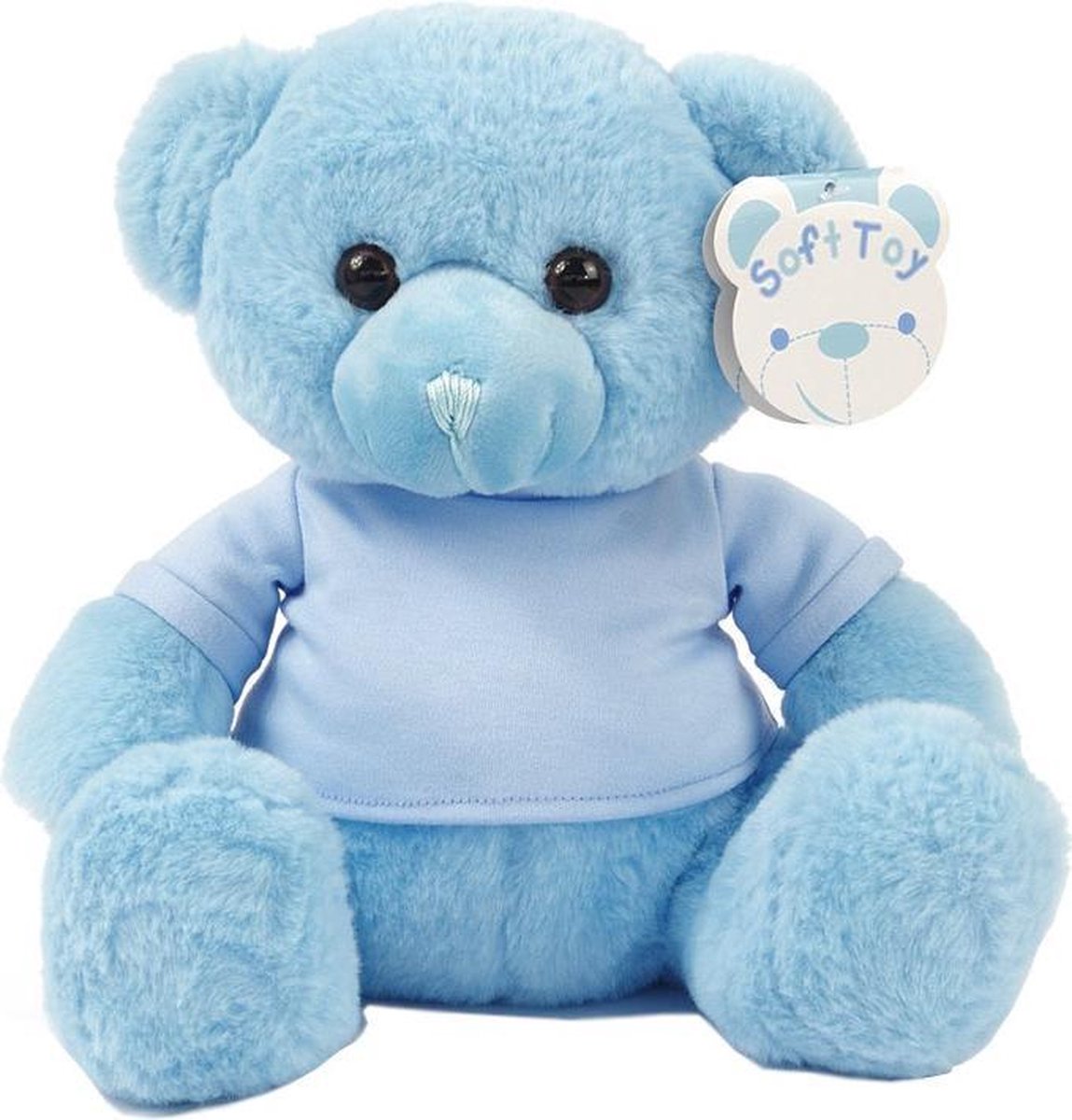 Soft Touch Knuffelbeer Met Shirt 25 Cm Polyester Blauw