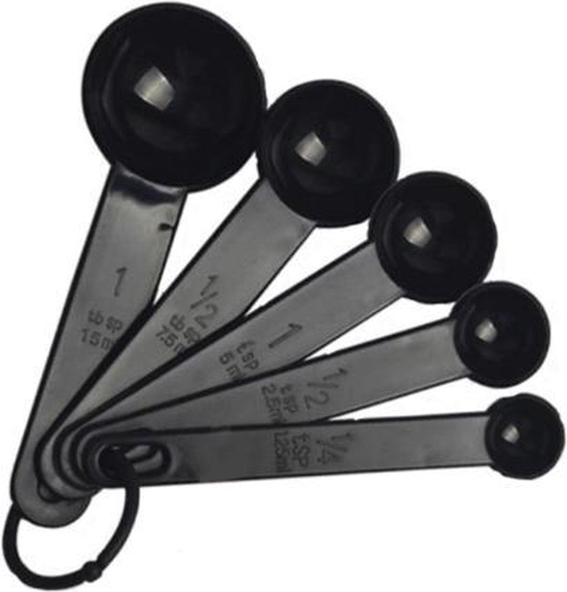 EPIN B.V. | Maat Lepel Set 5 Delen | Keukengerei | Maatlepel | ZWART