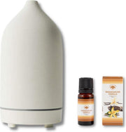 Senpurna® Wit Aroma Diffuser - GRATIS - Etherische olie - Geurvernevelaar - Aromatherapie - Essentiele olie - Elektrisch - Aroma Olie - Geurolie - Diffuser - Keramiek - Keramisch - Rituals at home - Meditatie - Yoga