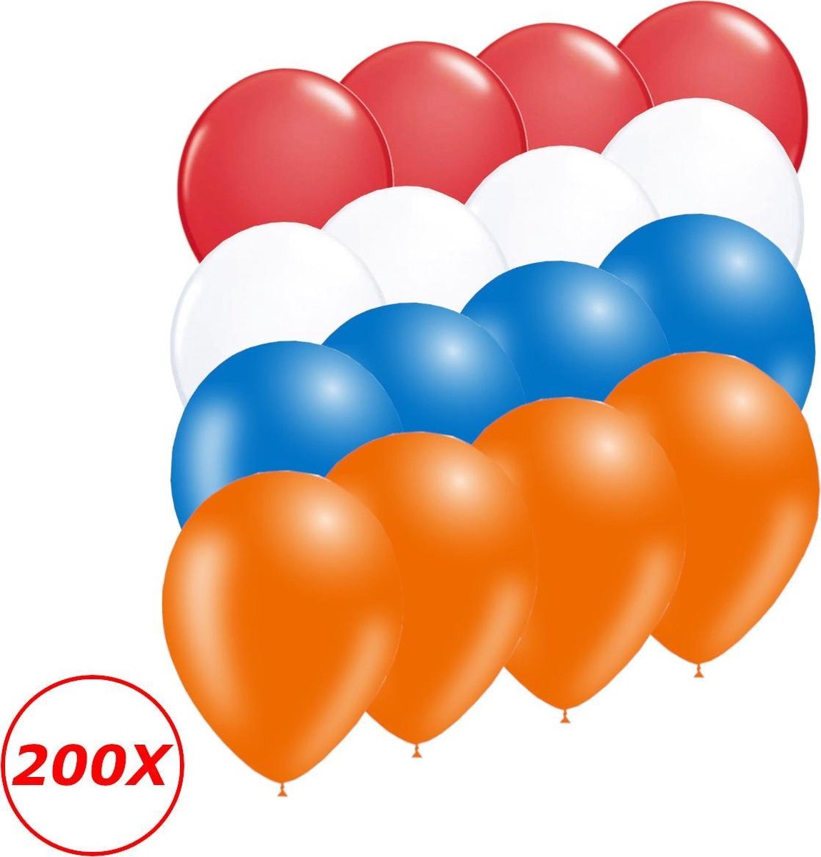 Oranje Versiering Ballonnen Oranje Rode Witte Blauwe EK Koningsdag WK 200 Stuks Feestversiering Verjaardag Ballon